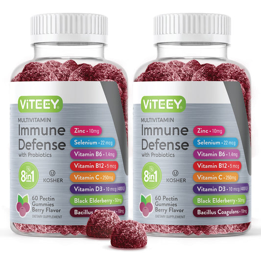Viteey Multivitamin Gummies Berry bottle—daily immune support with tasty berry flavor.