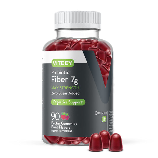 Viteey Prebiotic Fiber Gummies bottle for daily gut support.