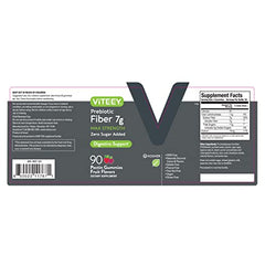 Viteey Prebiotic Fiber Gummies serving suggestion with a glass of water.