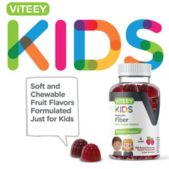 Pouring Viteey gummies from the bottle for easy daily use by kids.