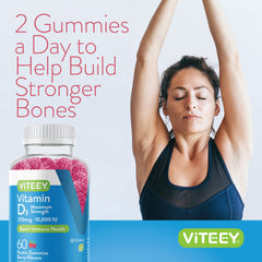 Viteey Vitamin D3 gummies packaging display communicates value and purity