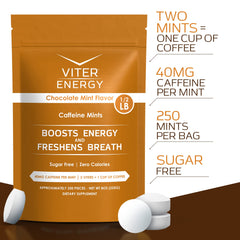Viter Energy chocolate mint close-up shows rich flavor and energy.