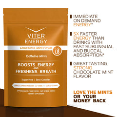 Viter Energy packaging front label highlights vegan, sugar-free formula.