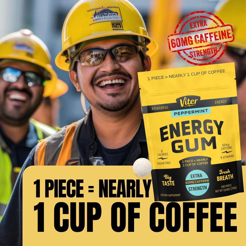 Viter Energy gum tucked in pocket for quick focus during busy commutes.