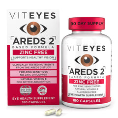 Viteyes AREDS-2 zinc-free bottle for daily macular support.