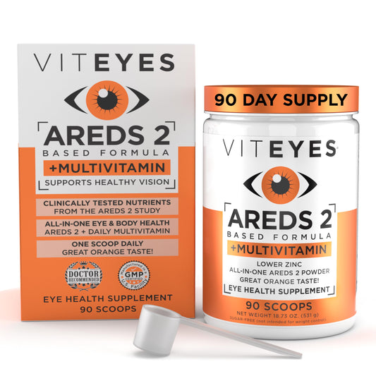 Viteyes AREDS 2 powder tub for daily eye health support
