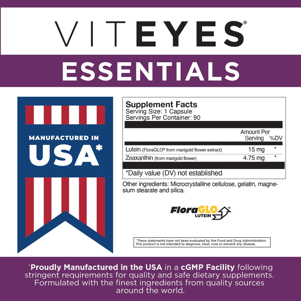 Daily-dose Viteyes Essentials capsules for routine use