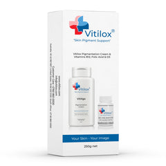 Vitilox Pigmentation Cream ingredients list highlights natural components.