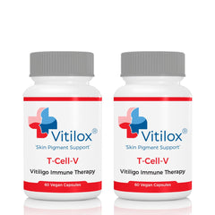 Vitilox T-Cell-V capsules bottle close-up highlighting packaging for immune support