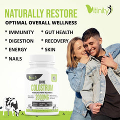 Colostrum capsules with glass of water suggesting easy daily use