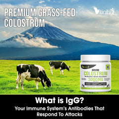VITINITY pure colostrum powder jar on a clean surface.