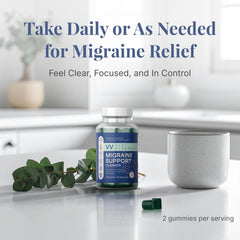 Two gummies daily on the go for consistent head comfort and energy balance