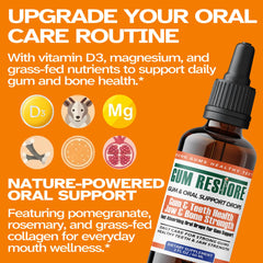 Herbal, alcohol-free VitaLumina Gum Restore Drops formula supports everyday gum care with gentle ingredients.