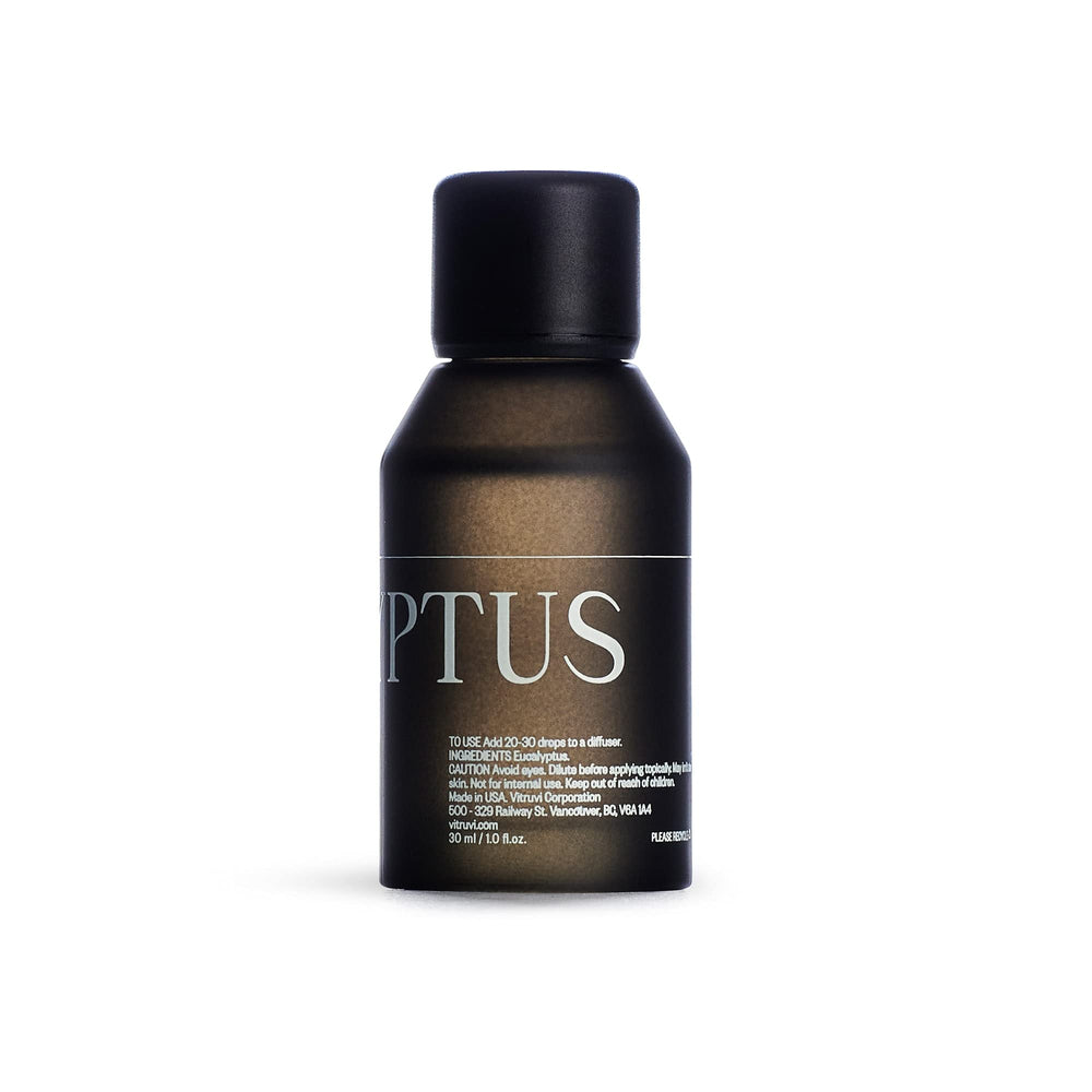 Vitruvi Eucalyptus oil studio shot—pair with botanicals for vibes.