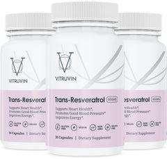 VITRUVIN Trans-Resveratrol bottle front view for daily wellness