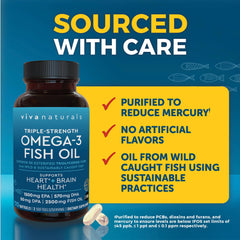 Viva Naturals Omega-3 purified image communicates contaminant reduction for safer daily intake