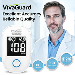 VivaGuard Ino shows app Bluetooth sync for automatic result tracking.