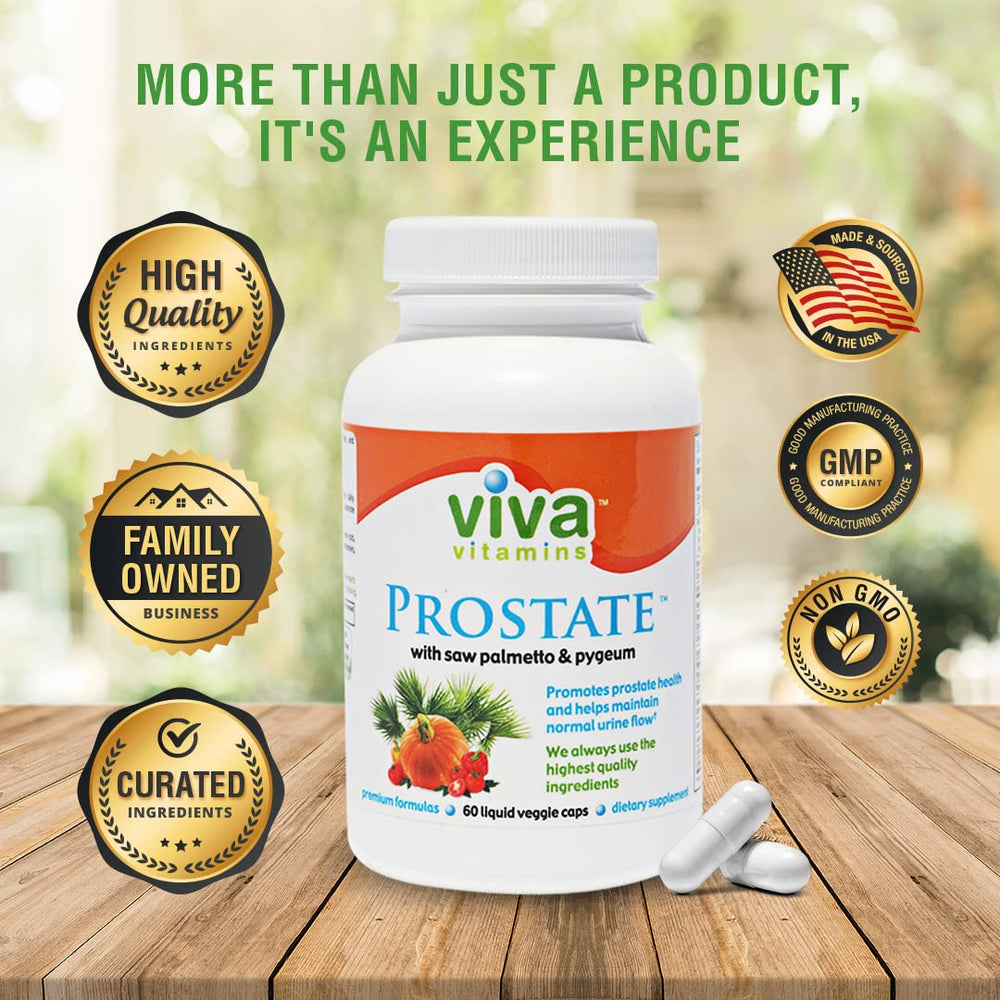 Viva Vitamins Prostate Health capsule close-up.