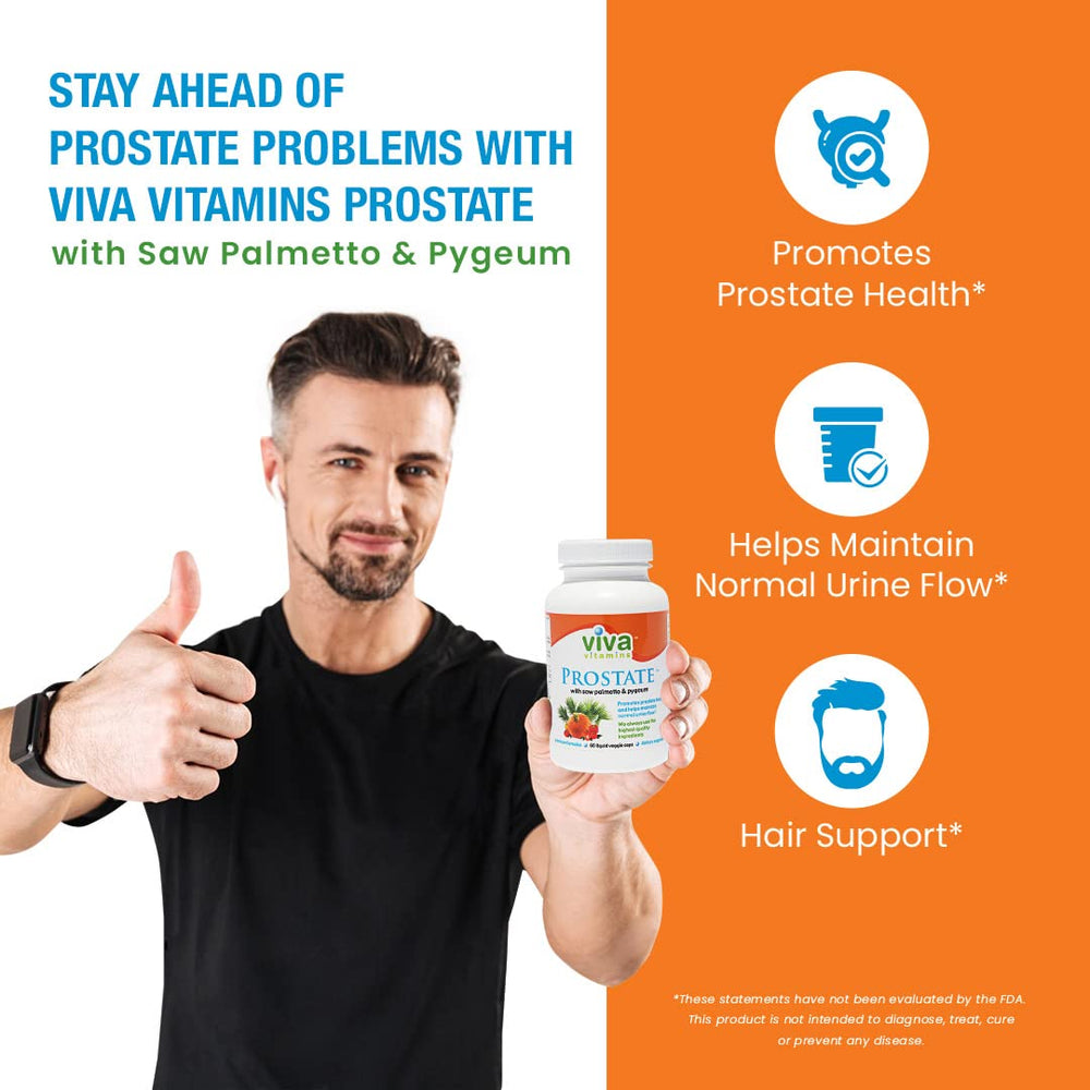 Viva Vitamins Prostate Health pumpkin seed oil capsule for bladder balance.