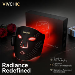 Vivchic gift-ready packaging featuring the red light mask