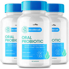 VIVE MD Best Breath bottle on a bathroom counter for daily freshness and gum comfort.