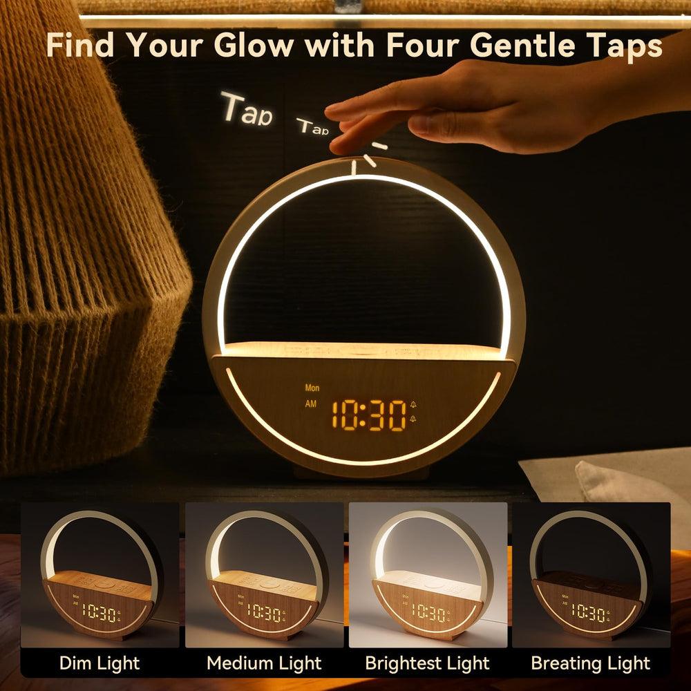 Vivilumens wake up light no-app setup emphasizes simple, cable-based operation.
