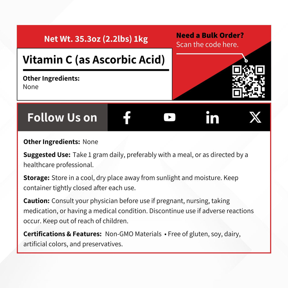 Vivion Vitamin C powder used in craft brewing and flavor enhancement.