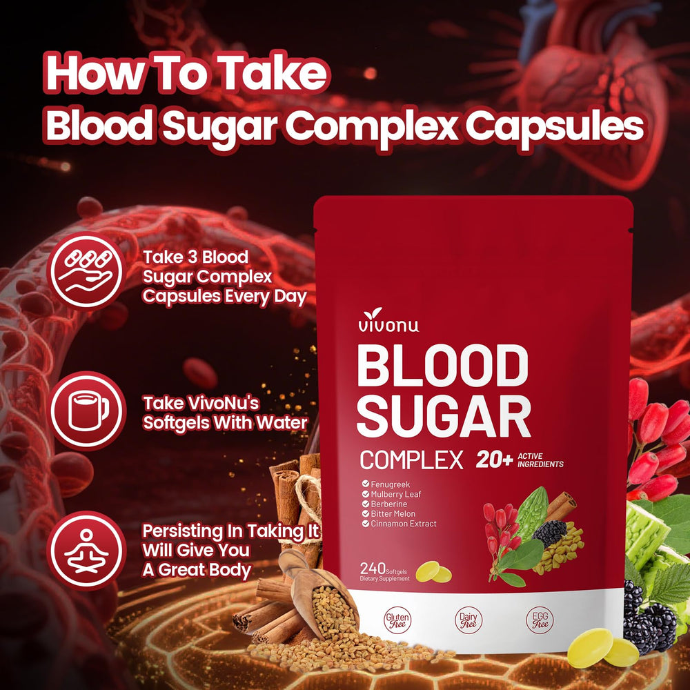 VivoNu Blood Sugar Complex serving suggestion with water during daily routine