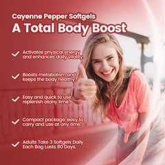 VivoNu Cayenne Pepper Softgels packaging outer box with premium branding