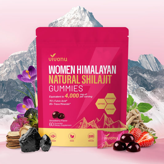 VivoNu Shilajit for Women bottle front highlighting energy support.
