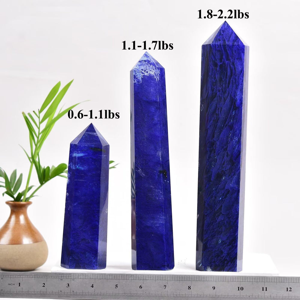 VIZYTOU blue quartz crystal sculpture ideal for home or office display