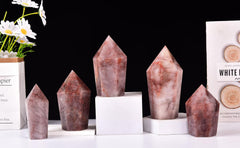 Vizytou energy-stone obelisk creating peaceful workspace ambiance.