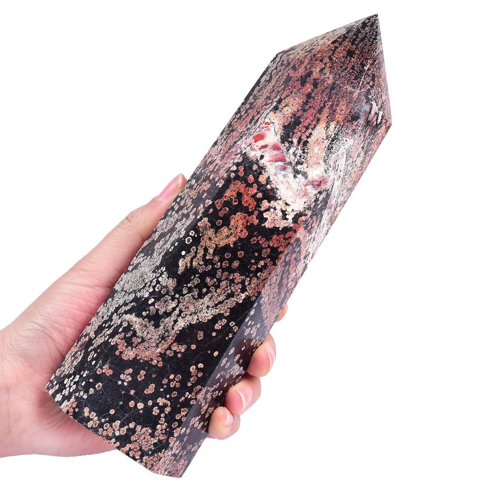 Vizytou Gold Snowflake Obsidian Tower elevates office decor and focus