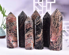 Vizytou Gold Snowflake Obsidian Tower on desk elevates ambience.