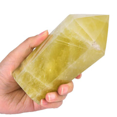 VIZYTOU Lemon Quartz tower obelisk for decorative display and calm ambience.
