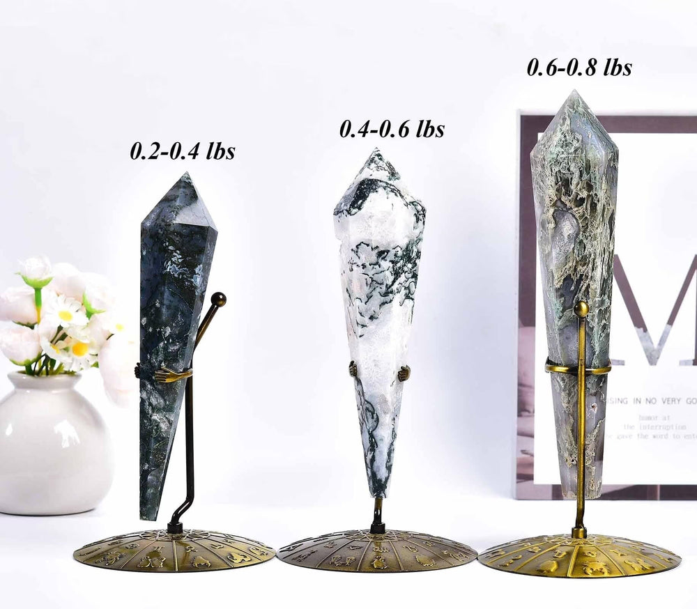 VIZYTOU Moss Agate Wand color variegation enhances tranquil room mood