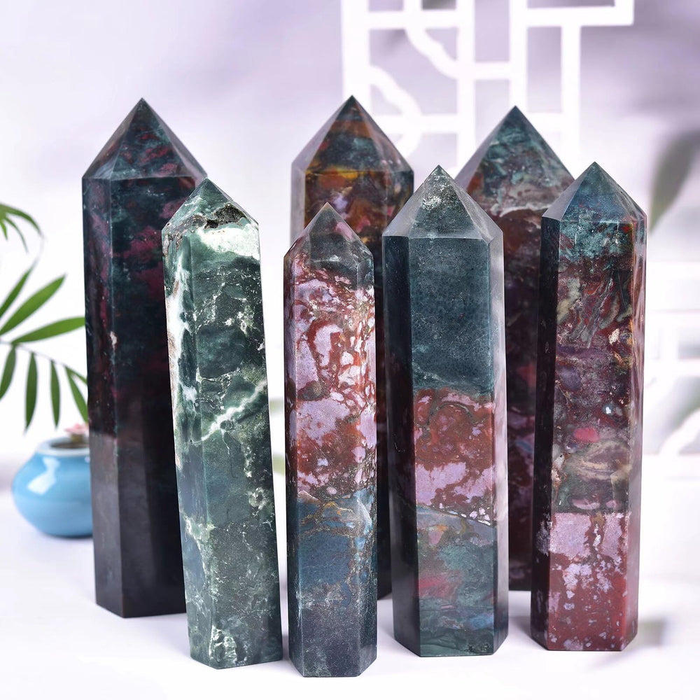 Vizytou Ocean Jasper in a meditation corner promoting peaceful ambience.