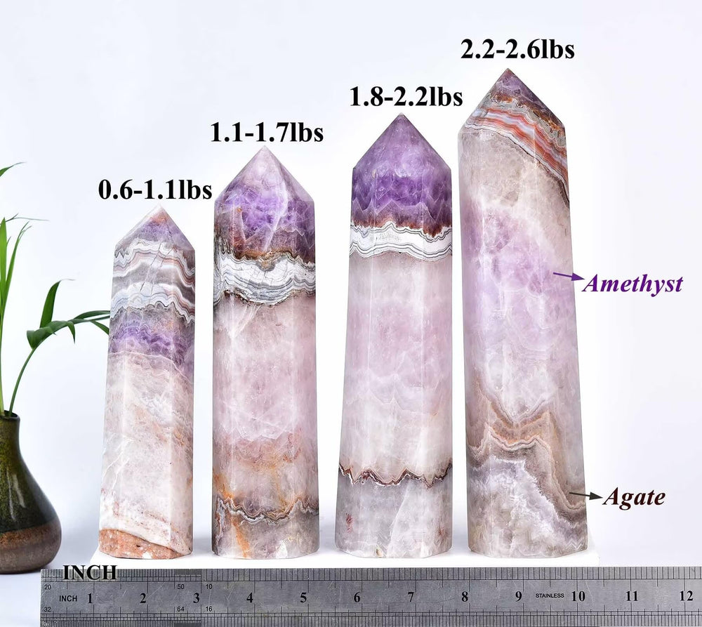 VIZYTOU crystal obelisk supports balance and focus during meditation or yoga sessions