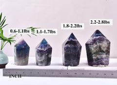 VIZYTOU rainbow fluorite glow adds vibrant hues to meditation practice.