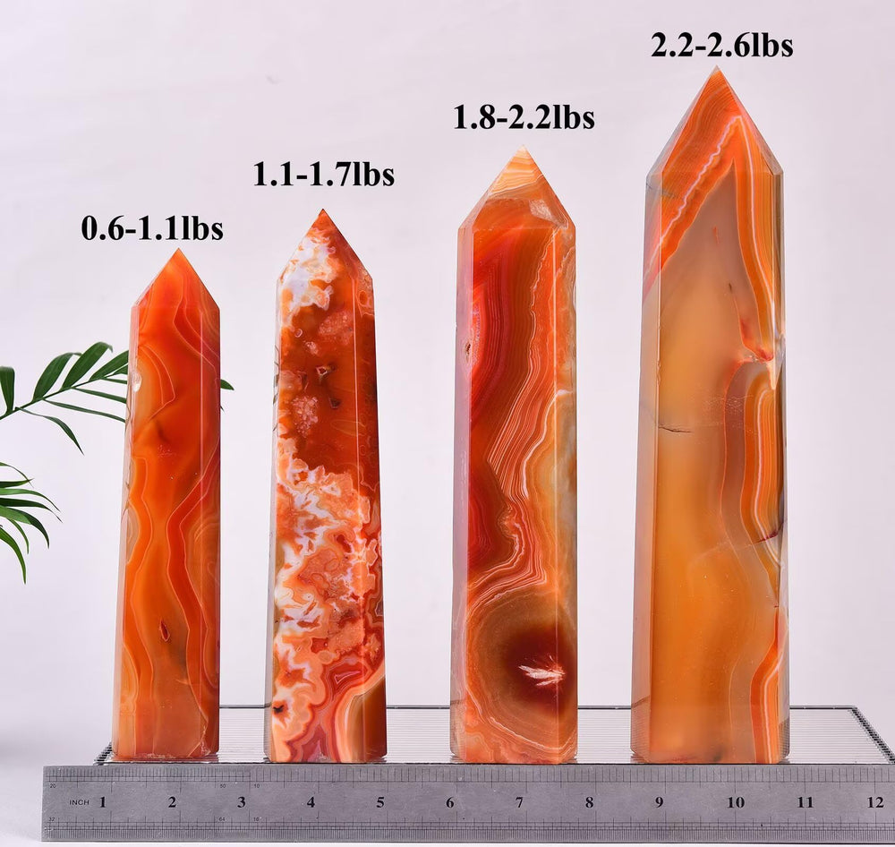 VIZYTOU Red Agate Tower Obelisk in home decor elevates the meditation space.