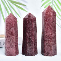 VIZYTOU strawberry obelisk crystal makes a thoughtful gift for crystal lovers.