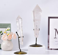VIZYTOU white crystal wand complements home office decor with serene ambiance.