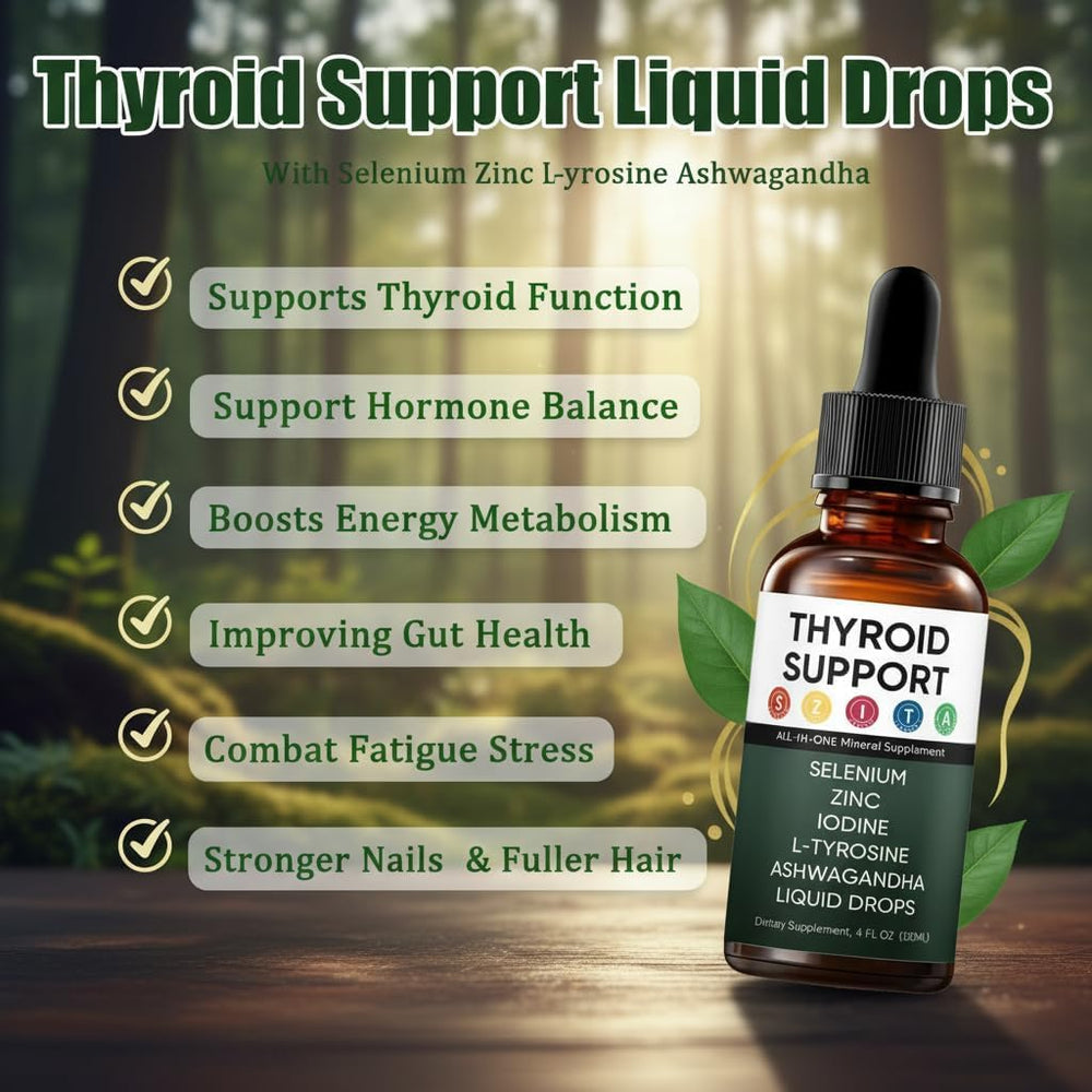 Vlsdoin Kindled Thyroid Support Drops label highlighting nutrient-rich blend