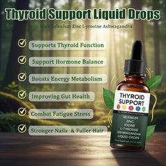 Vlsdoin Kindled Thyroid Support Drops label highlighting nutrient-rich blend