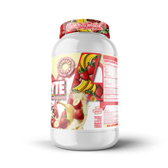 VMI Protolyte scoop ready to pour into a shaker for post-workout protein support.