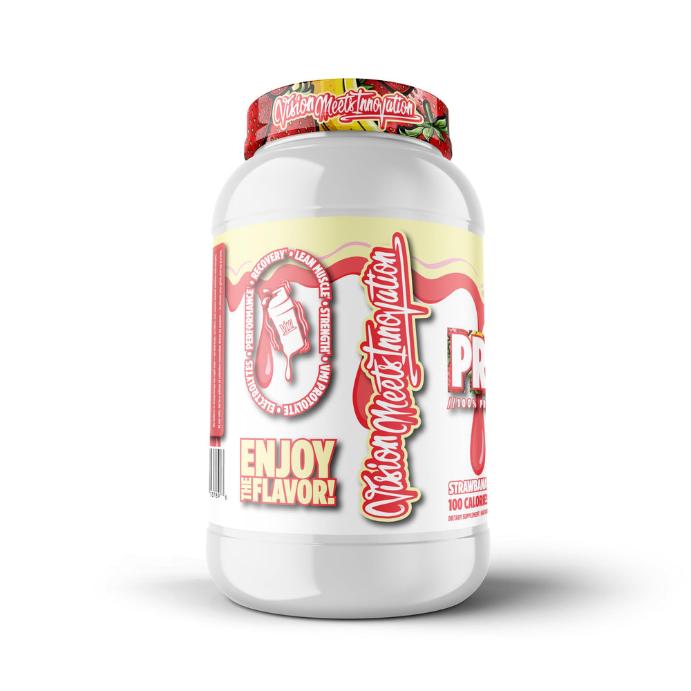 VMI Protolyte shake glass with mix-ins, ideal for weight management and flavor variety.