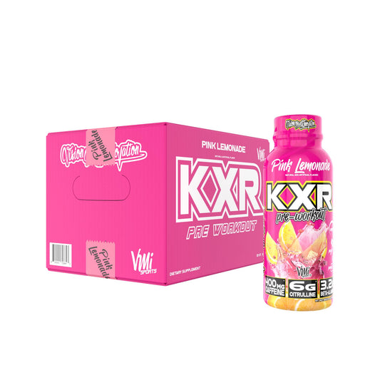 VMI Sports KXR Pink Lemonade ready-to-drink bottle for intense workouts.