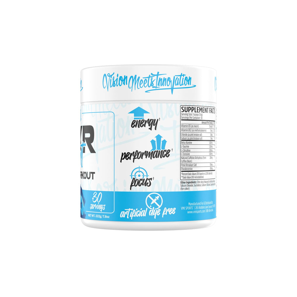 VMI Sports KXR Sport Blue Shark Gummy shaker easy mix before workouts.