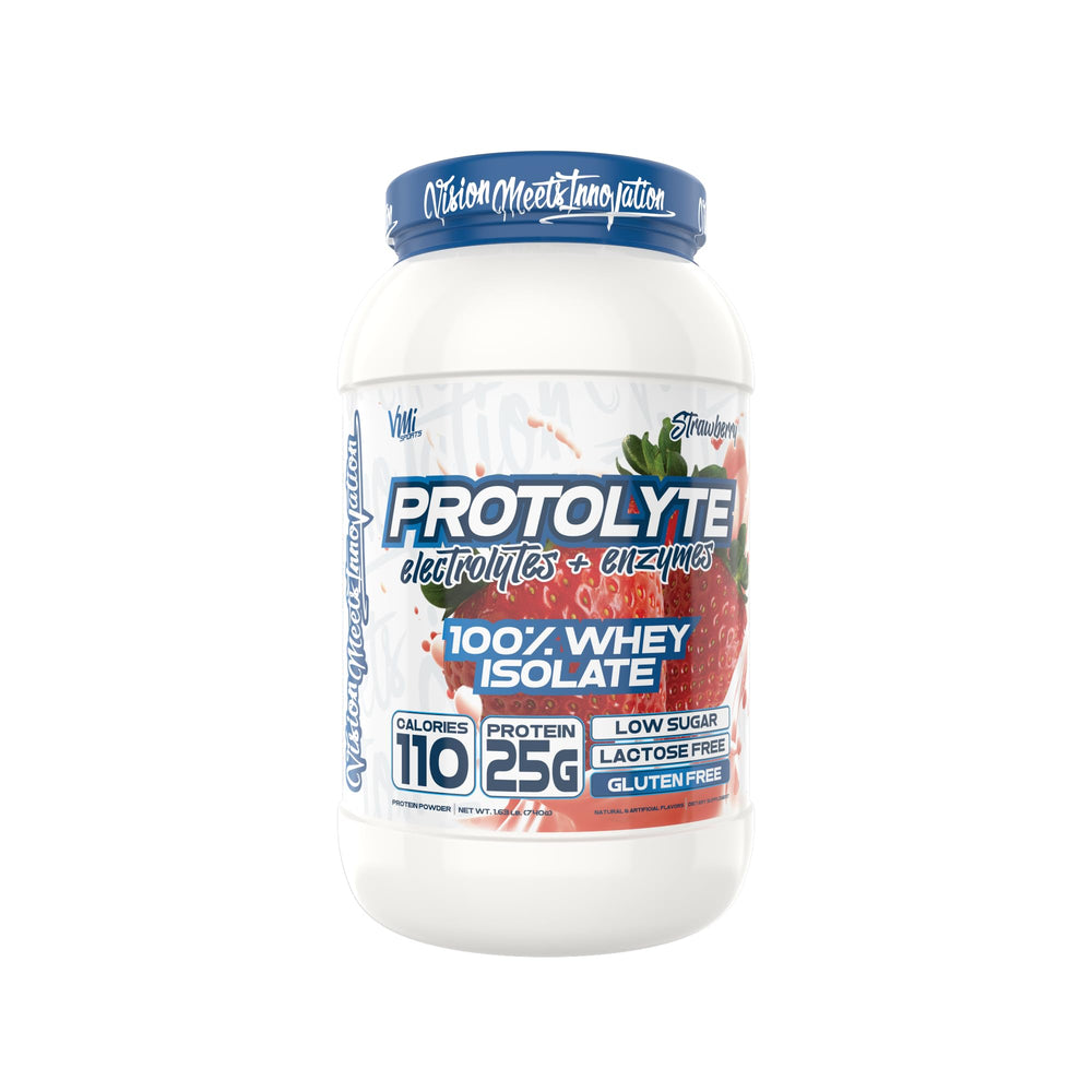 VMI Sports ProtoLyte scoop with shake demonstrates non-GMO fueling option.