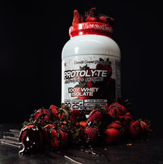 ProtoLyte nutrition panel close-up showing electrolytes and protein.